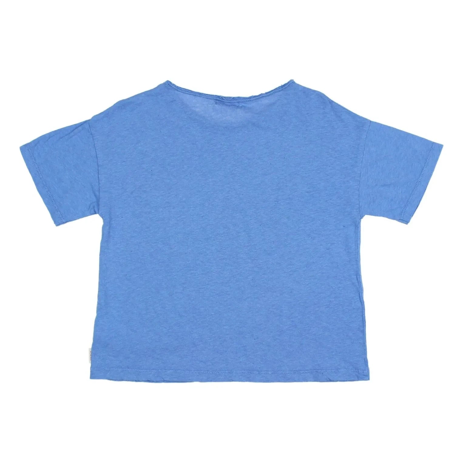 Búho - Camiseta con bolsillo de lino | Azul claro