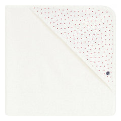 Petit Bateau - Kalp Desenli Banyo Pelerini | Beyaz