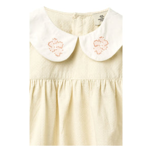 Copenhagen Colors - Blusa con volantes cuello Claudine algodón orgánico | Crema