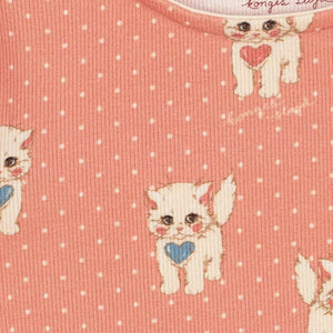 Konges Sløjd - Ella Cats Organik Pamuklu Tişört | Pembe