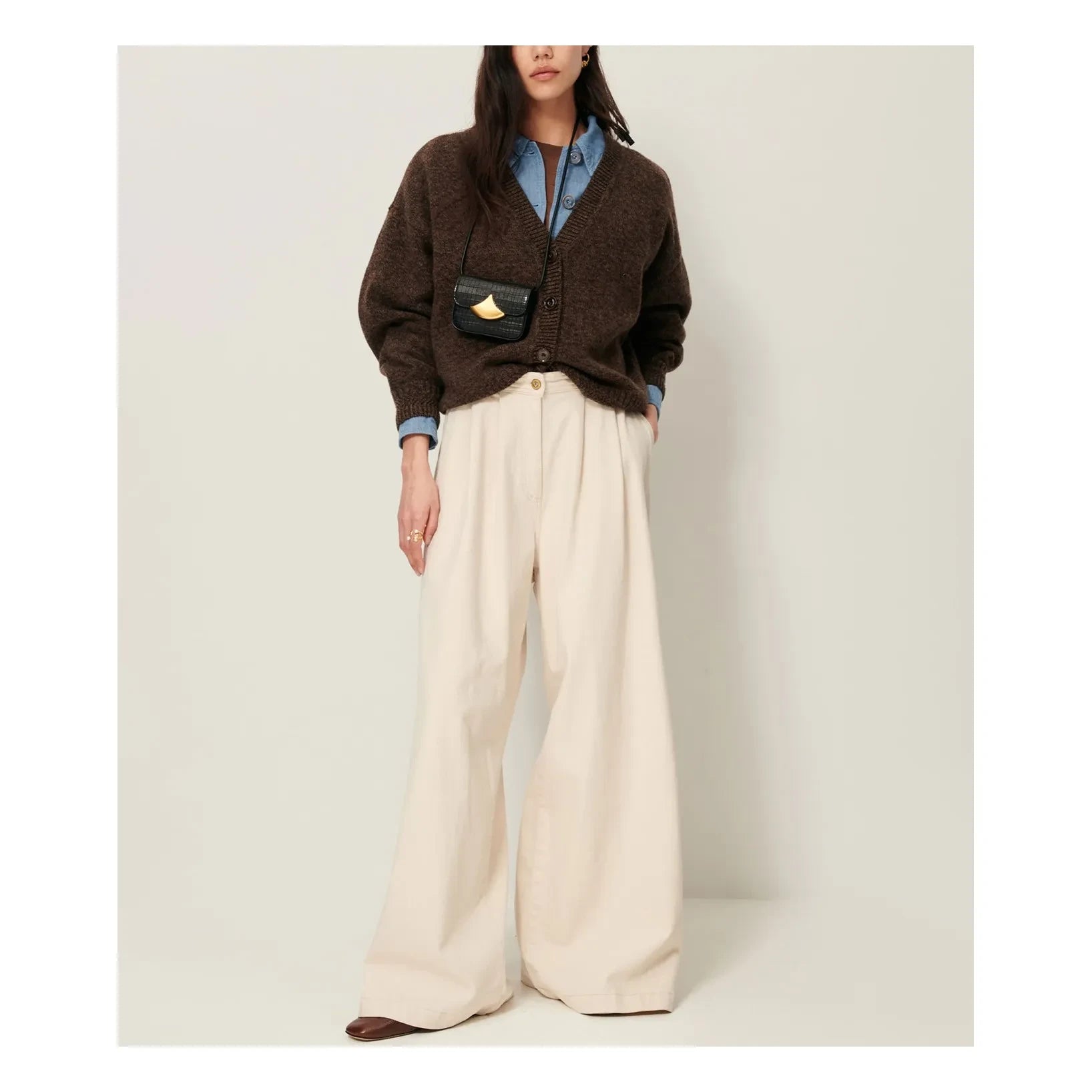 Sessùn - Sweet Monroe Oversize Merino Yün Yelek | Kahverengi