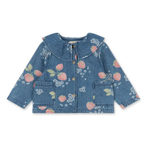 Konges Sløjd - Chaqueta vaquera de algodón orgánico con cuello de fresa | Azul