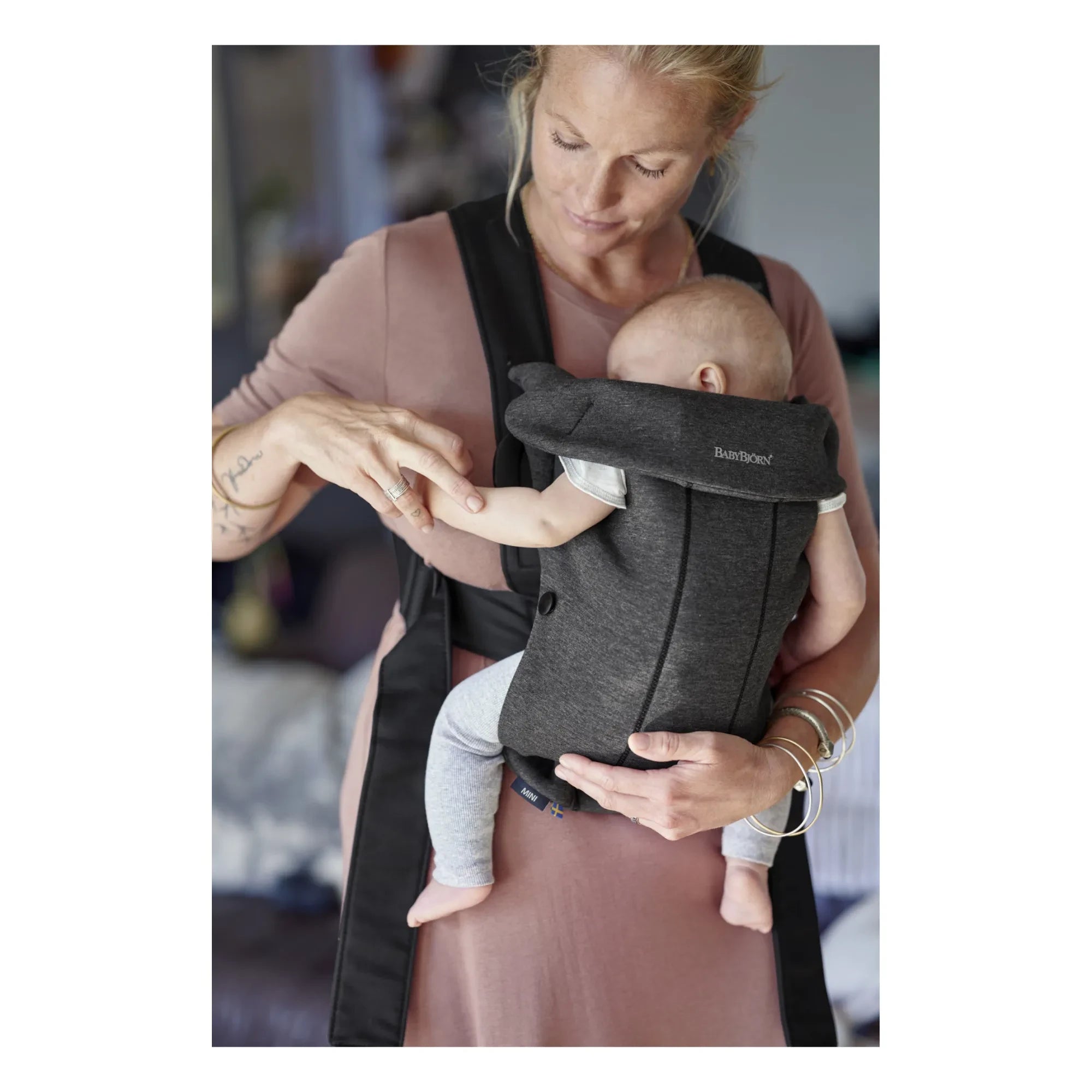 BabyBjörn - Canguro para bebés Mini 3D Jersey | Gris oscuro
