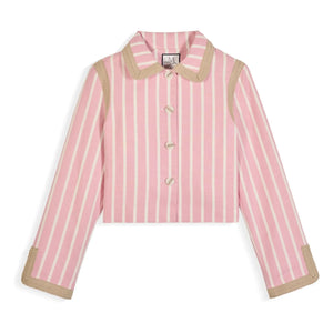 Maria de la Orden - Chaqueta a rayas de algodón Clover | Rosa