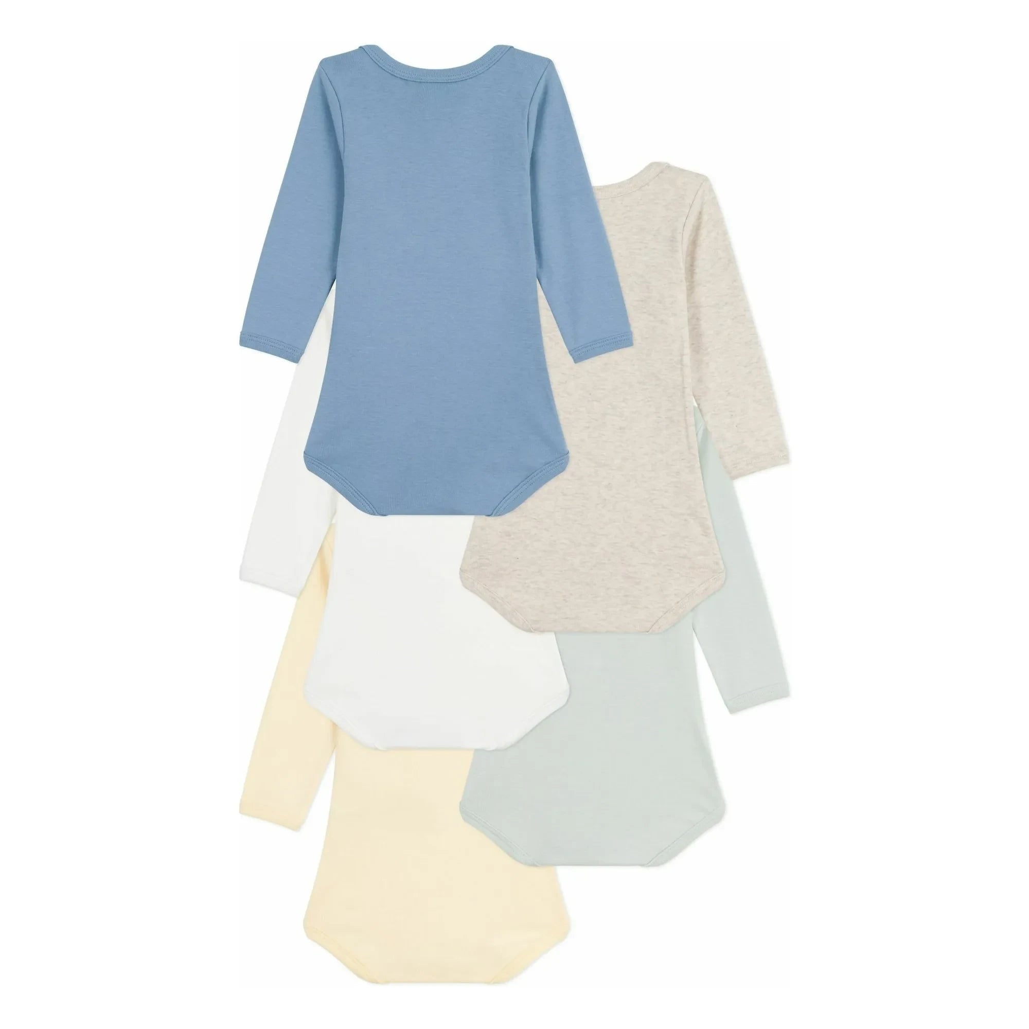 Petit Bateau - Lote de 5 Bodys Semanales de Algodón Orgánico | Amarillo