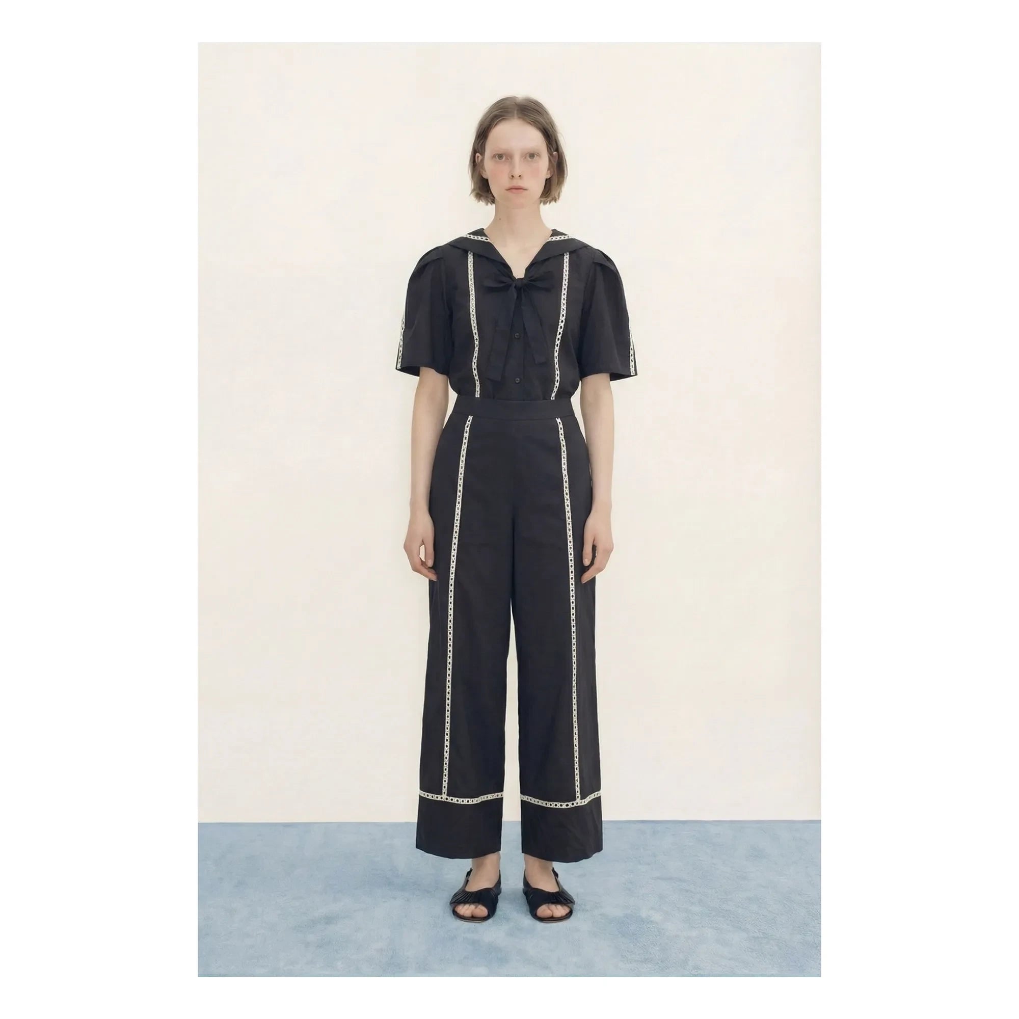 The Tiny Big Sister - Blusa de Algodón Sailor | Azul Marino