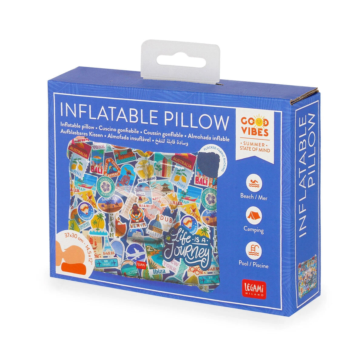 Legami - Almohada Inflable de Pegatinas de Viaje