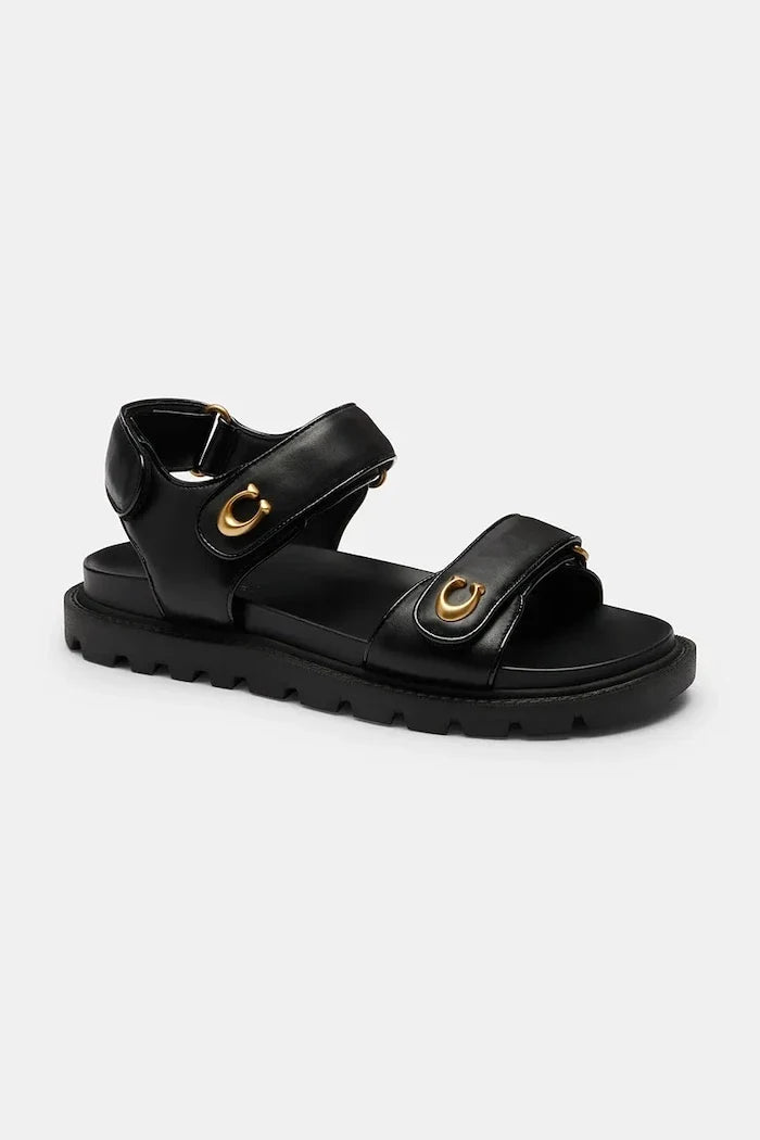 Coach Sandalias de cuero para mujer Brynn Leather Sandal