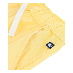 Petit Bateau - Bermudas lisas de lino | Amarillo