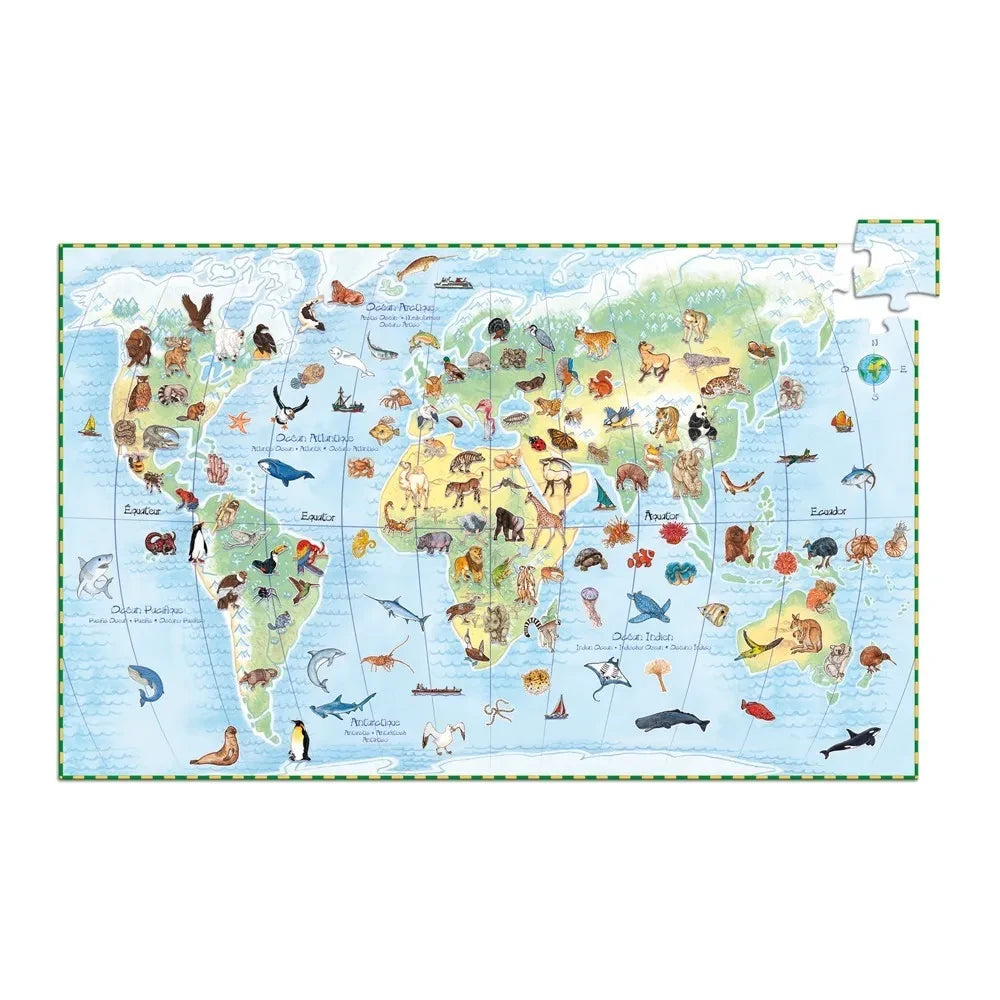 Djeco - Los animales y el libro del Puzzle World