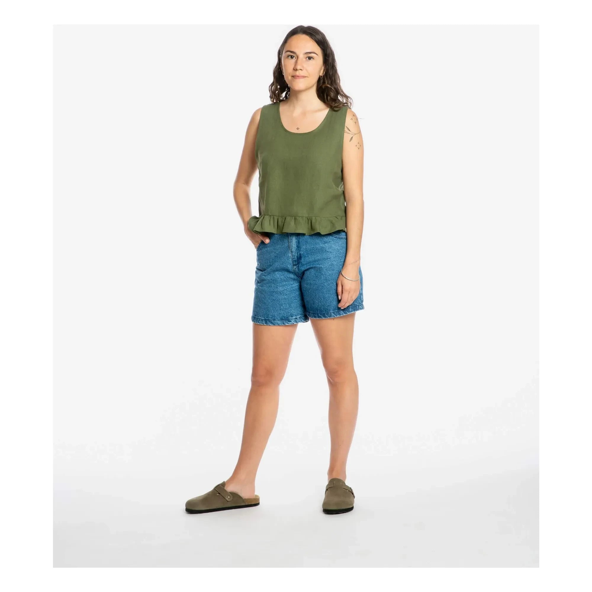 Matona - Pantalones cortos de algodón orgánico vaquero | Azul