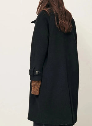Sessùn - Bleeckett Abrigo de Lana Reciclada | Negro