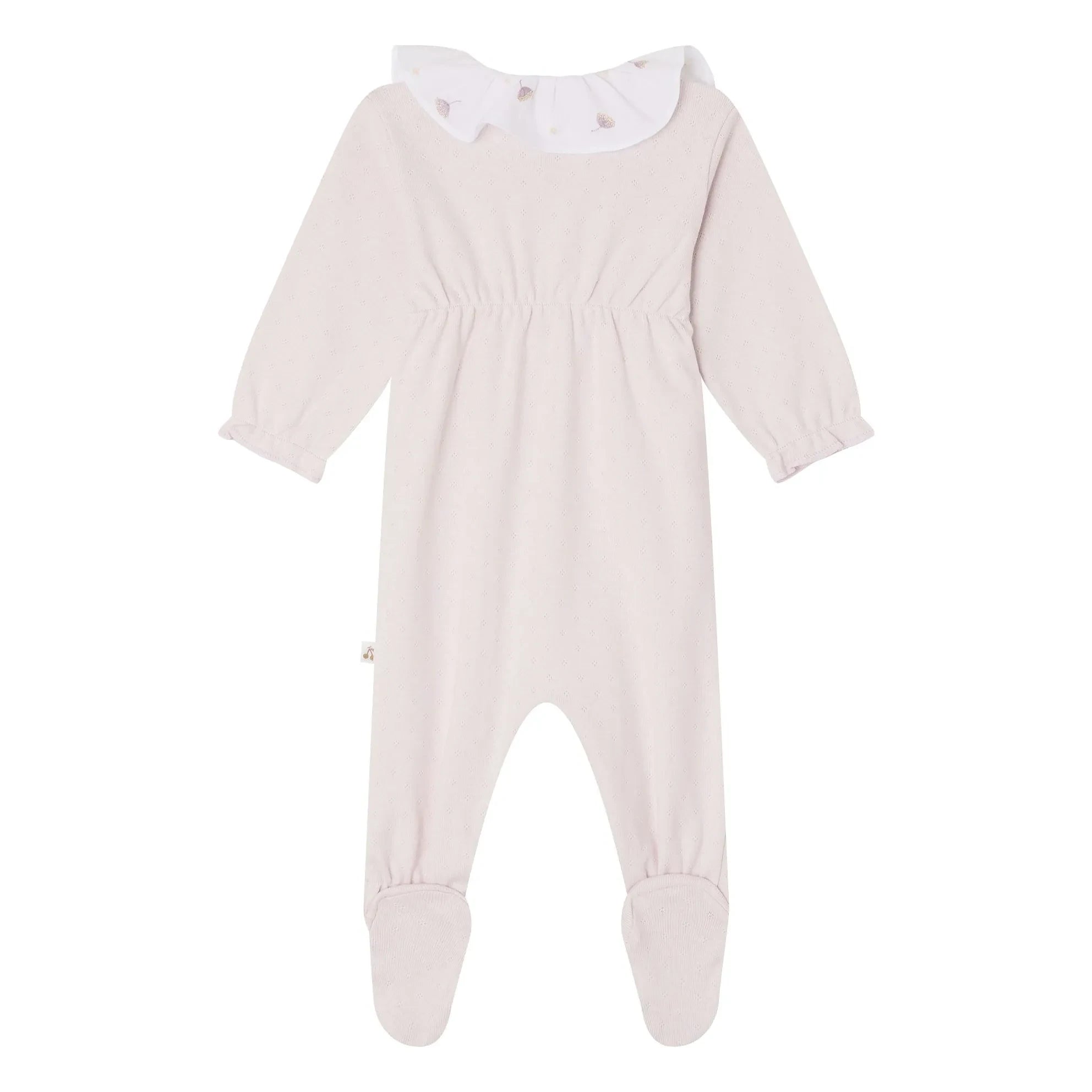 Bonpoint - Pijama de algodón orgánico Lintina Pointelle | Rosa claro