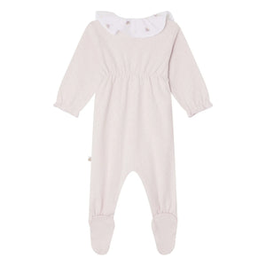 Bonpoint - Pijama de algodón orgánico Lintina Pointelle | Rosa claro