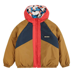 Bobo Choses - Chaqueta impermeable de fibra reciclada de doble cara | Blanco