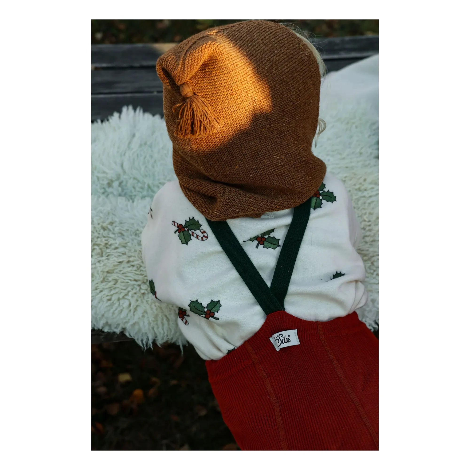 Silly Silas - Medias de Algodón Orgánico con Tirantes | Rojo ladrillo