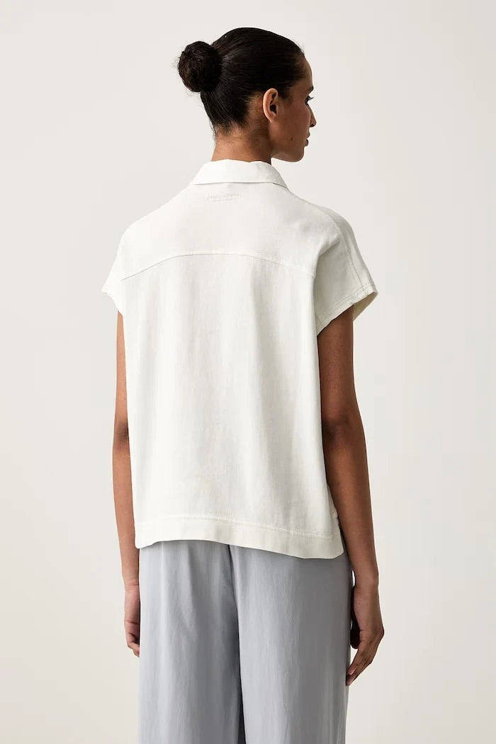 Camiseta de algodón con cuello para mujer Marc O'Polo