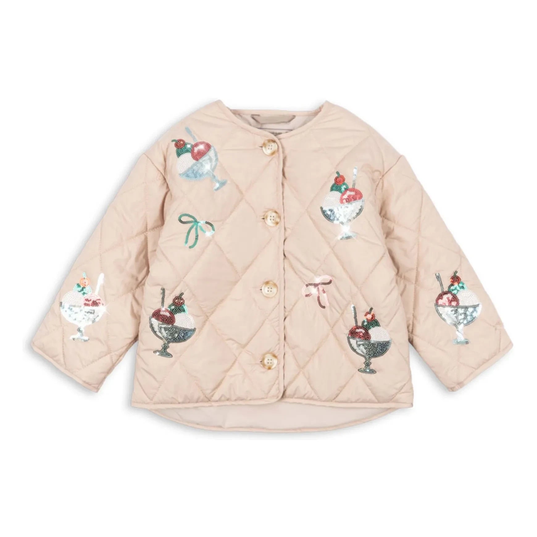 Konges Sløjd - Chaqueta acolchada con lentejuelas Flora Glaces | Rosa claro