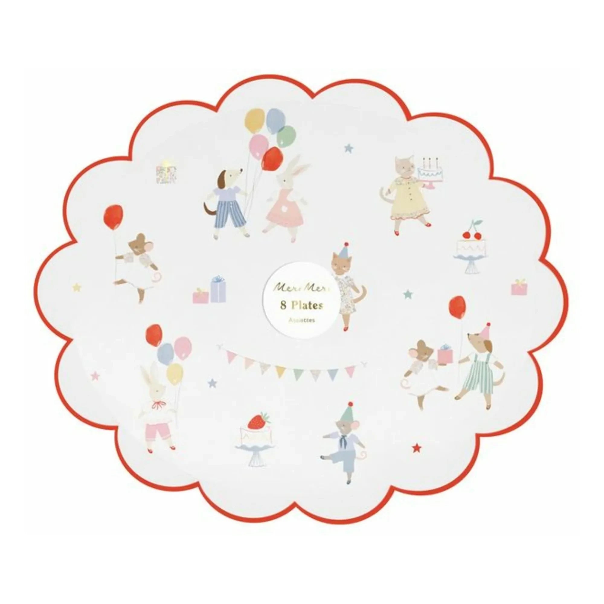 Meri Meri - Platos de cumpleaños de Amigos Animales - Set de 8