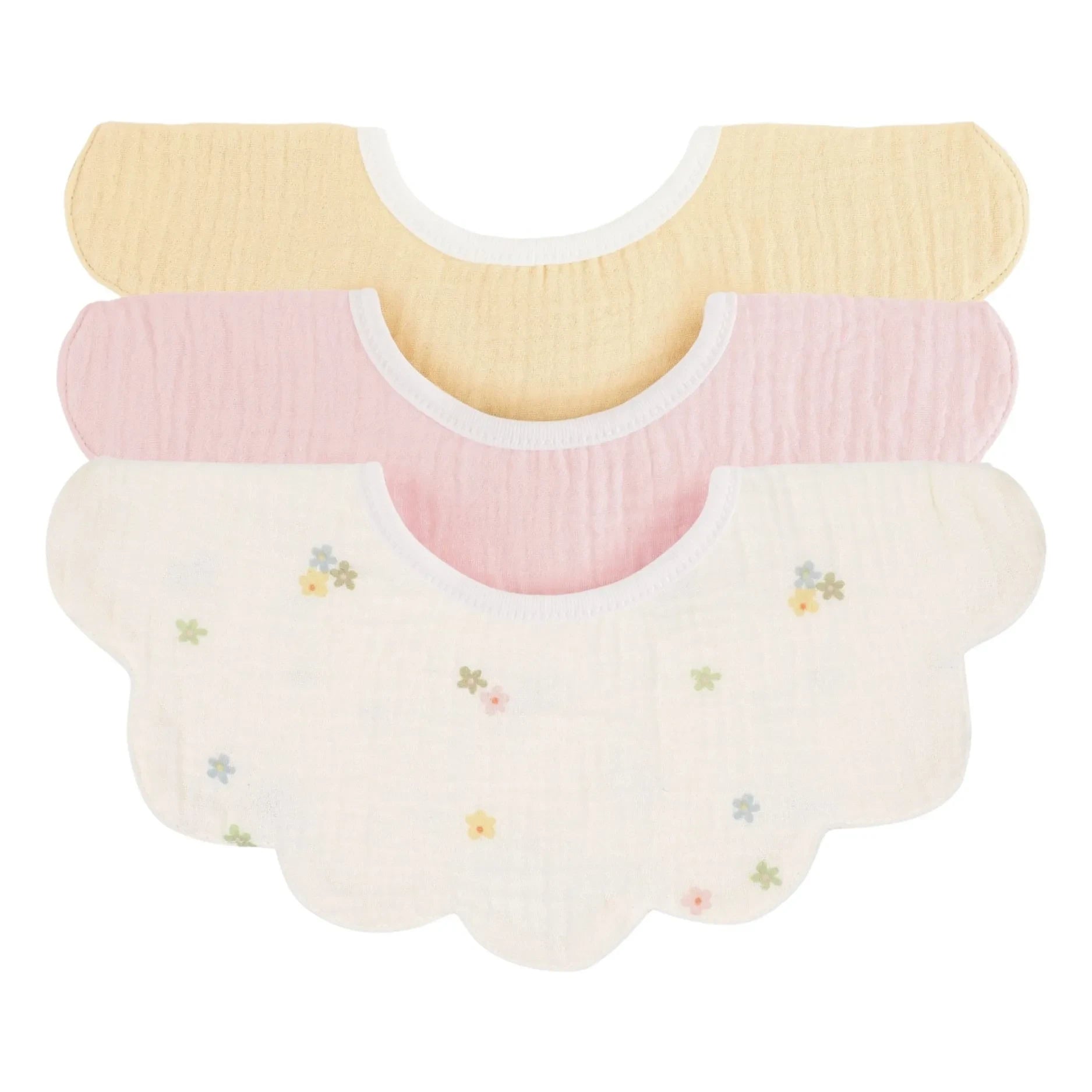 Soft Spot - Baberos de algodón orgánico con diseño de hojas de margarita - Set de 3