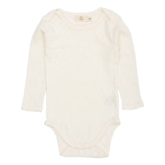 Copenhagen Colors - Body de Manga Corta Pointelle Corazones Algodón Orgánico | Crema