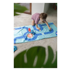 Toalla de playa de microfibra Quut - Circuit | Azul