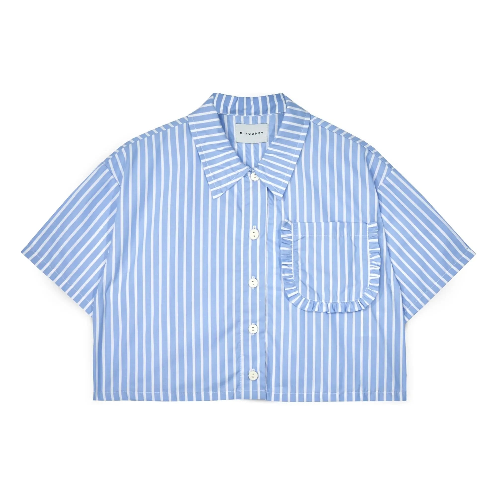 Mipounet - Camisa corta de rayas Sia | Azul claro