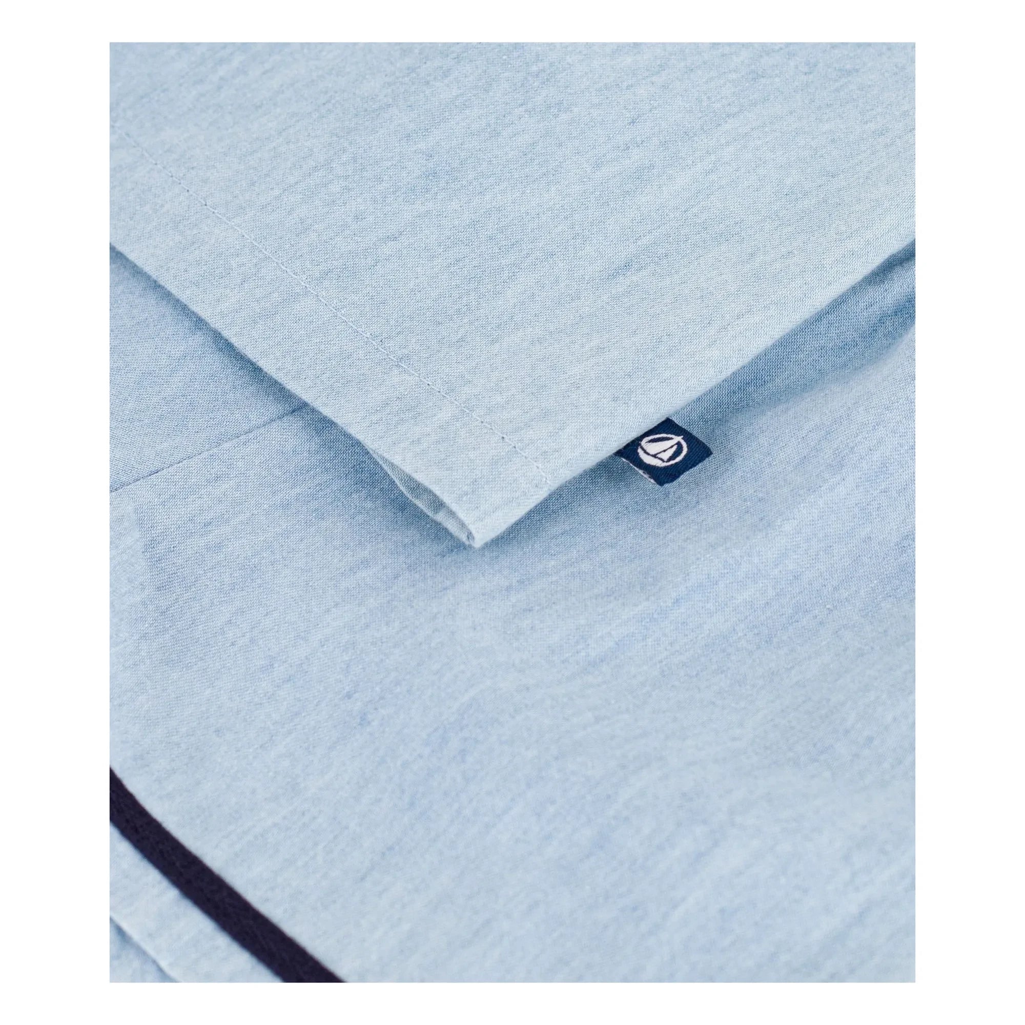 Petit Bateau - Conjunto de Blusa y Cuello Chambray | Azul Claro
