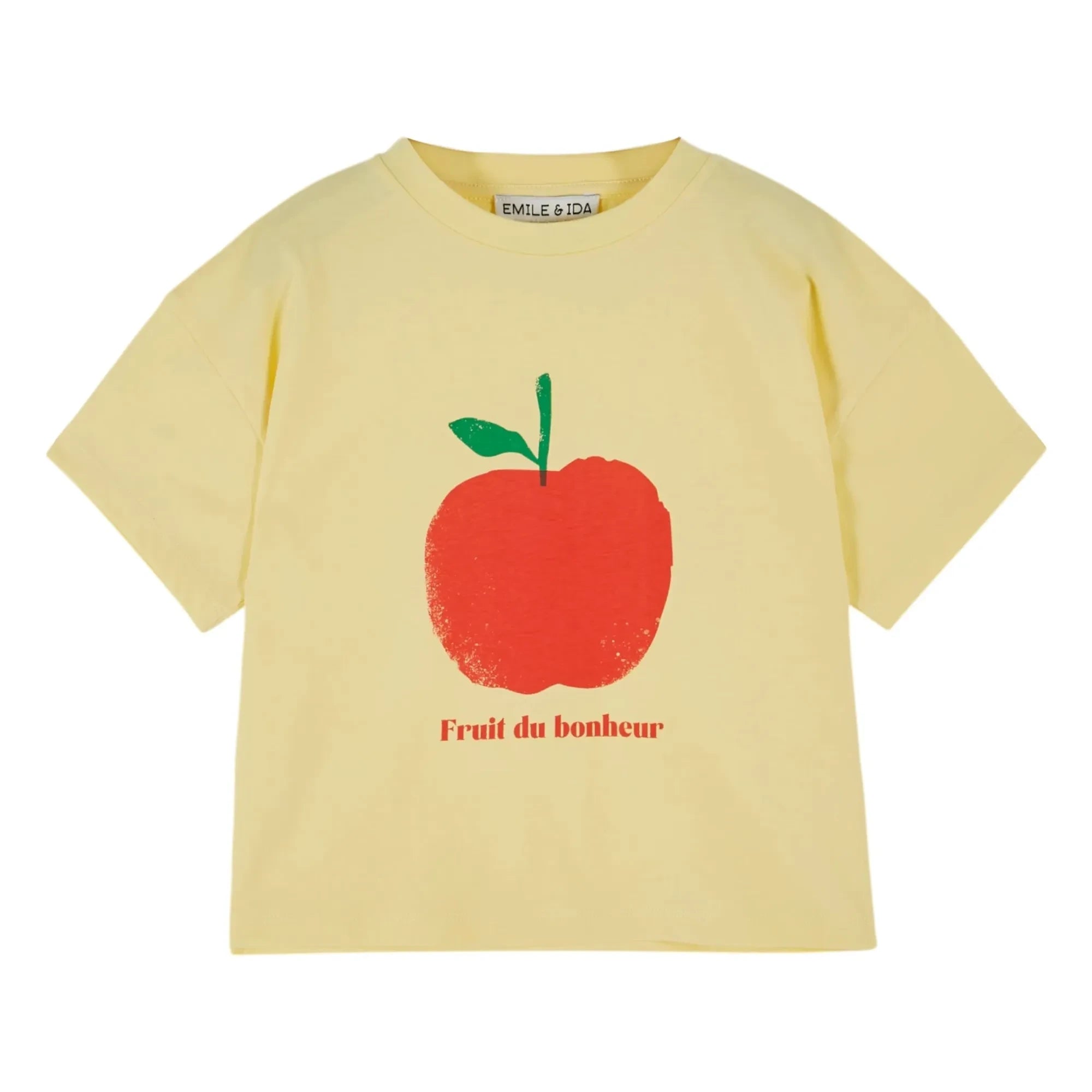 Emile et Ida - Camiseta de algodón orgánico Apple | Amarillo pálido