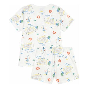 Petit Bateau - Pijama corto ópera | Blanco