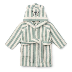 Liewood - Albornoz Lily a rayas color menta/crema