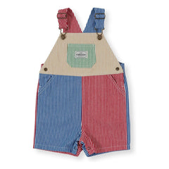 Goldie + Ace - Mono corto de patchwork a rayas | Rojo