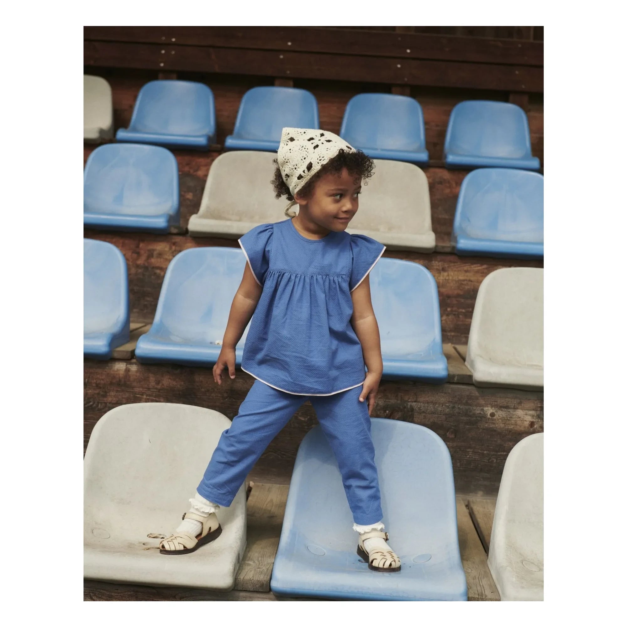 Copenhagen Colors - Blusa con borlas de algodón orgánico | Azul