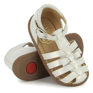 Pom d'Api - Sandalias metalizadas con detalle de nudo | Blanco