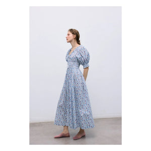 the new society - Vestido de algodón Cloe | Azul