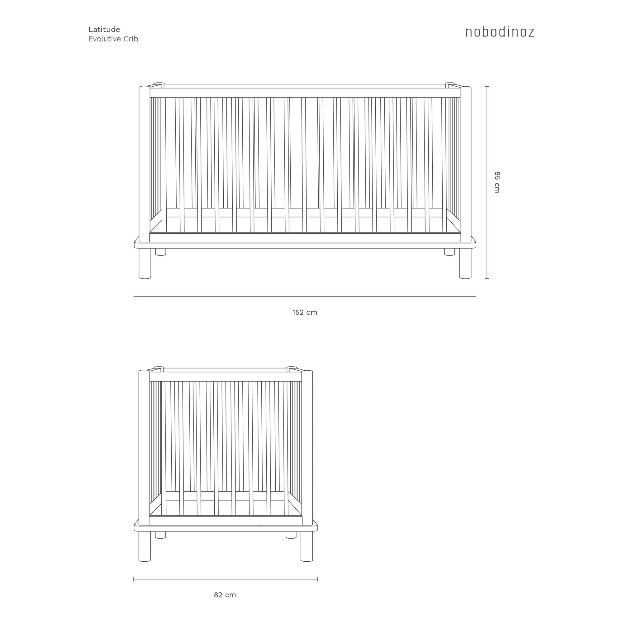 Nobodinoz - Cuna Latitude 70x140 | Roble