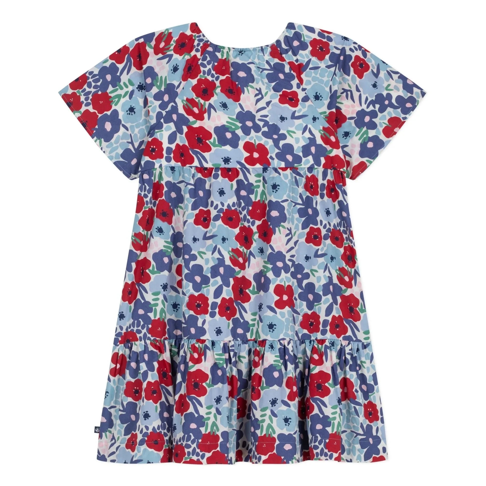 Petit Bateau - Vestido con estampado floral de popelina de algodón orgánico | Azul