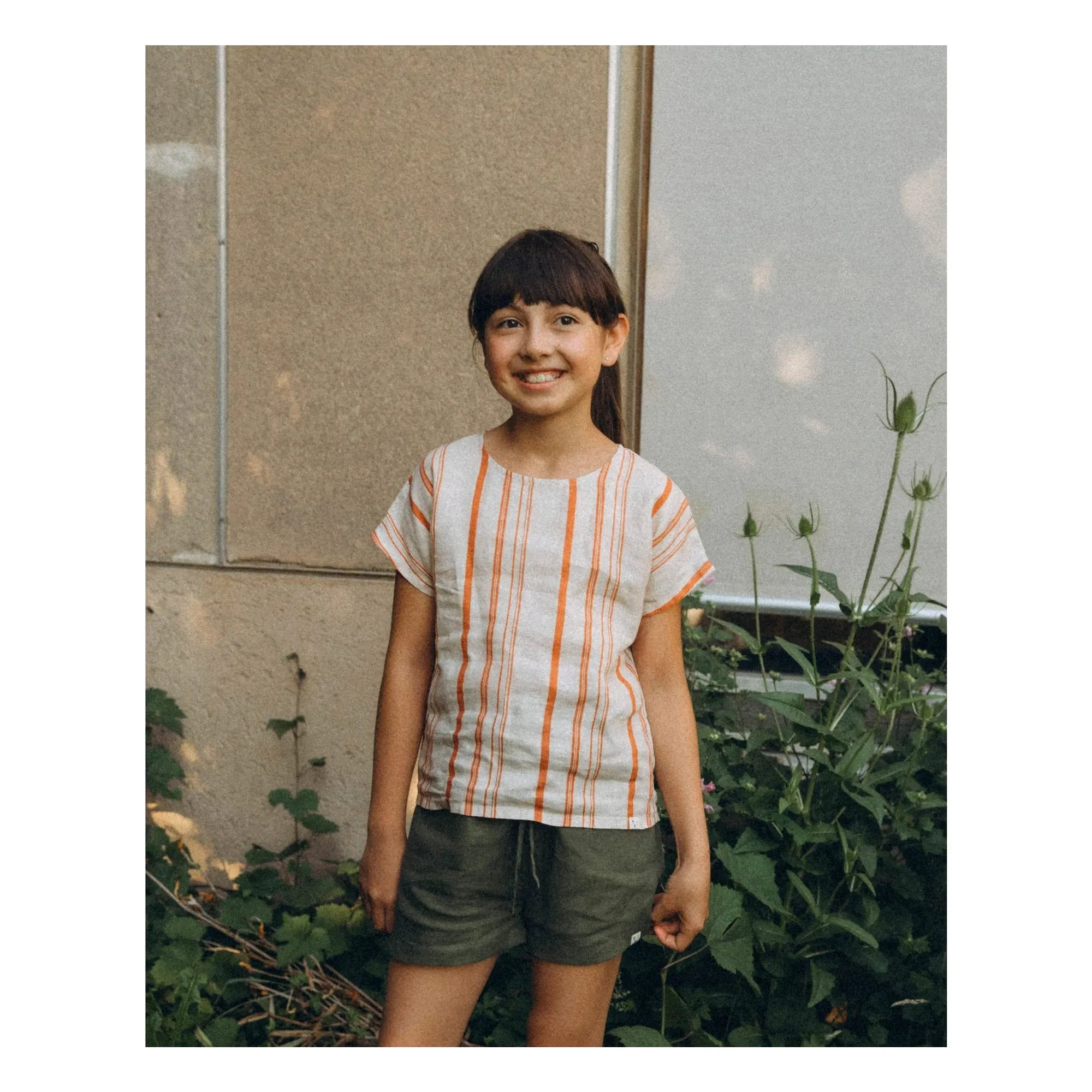 Matona - Camiseta de lino a rayas Easy | Blanco roto