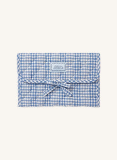Editions Aimable - Bolsa de cuidado para bebés Palmyre | Algodón Vichy Azul