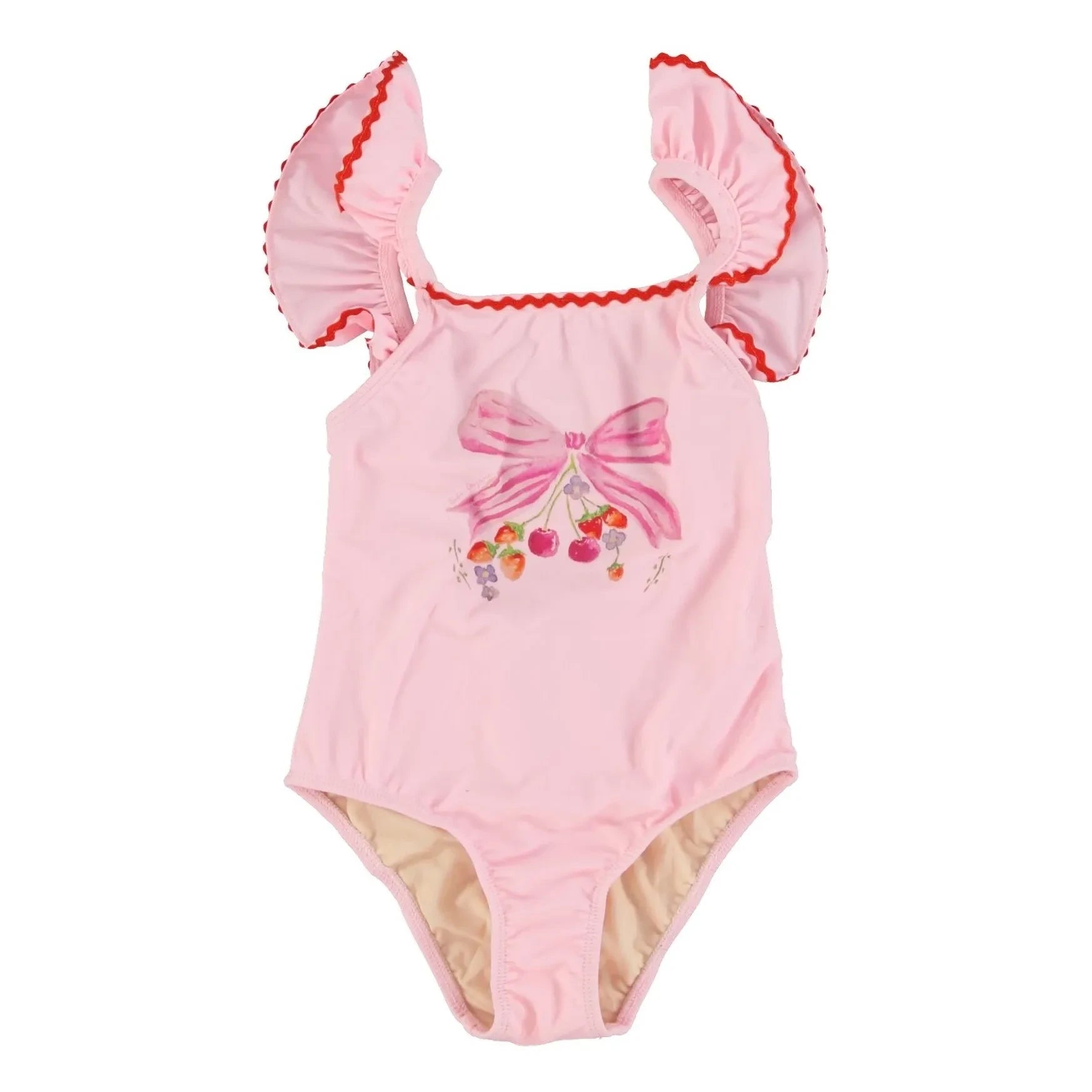 Bebe Organic - Bañador con volantes Juliet | Rosa empolvado