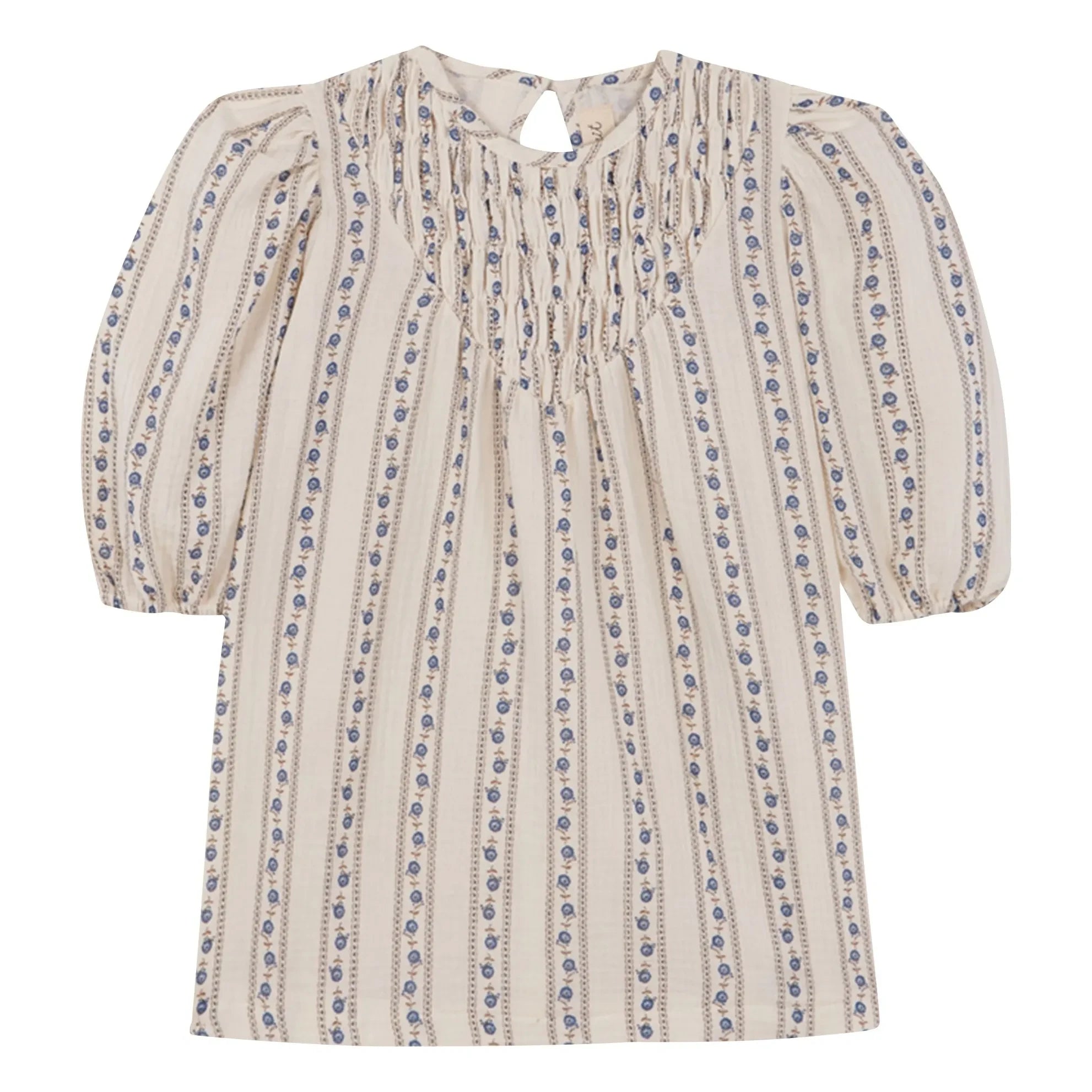 birinit - Vestido de algodón orgánico floral Sariñena | Blanco roto