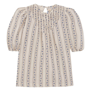 birinit - Vestido de algodón orgánico floral Sariñena | Blanco roto