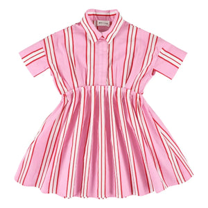 Morley - Vestido Xoe a rayas | Rosa caramelo