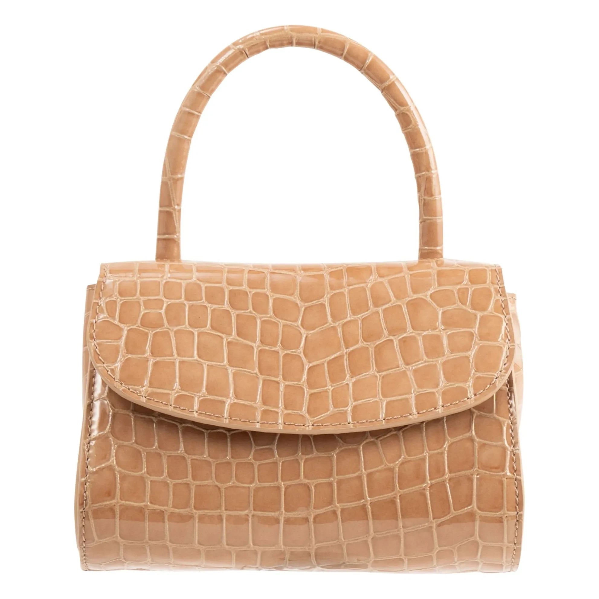 BY FAR - Mini Bolso 2.0 Piel con Relieve de Cocodrilo | Beige