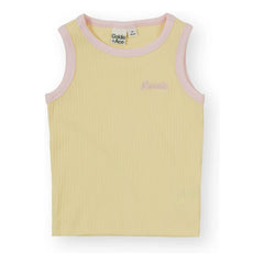 Goldie + Ace - Camiseta de tirantes acanalada en contraste | Amarillo