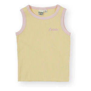 Goldie + Ace - Camiseta de tirantes acanalada en contraste | Amarillo