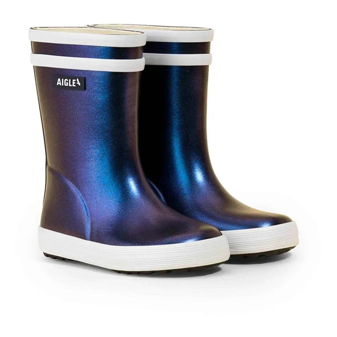 Aigle - Botas de agua iridiscentes para bebé | Azul noche