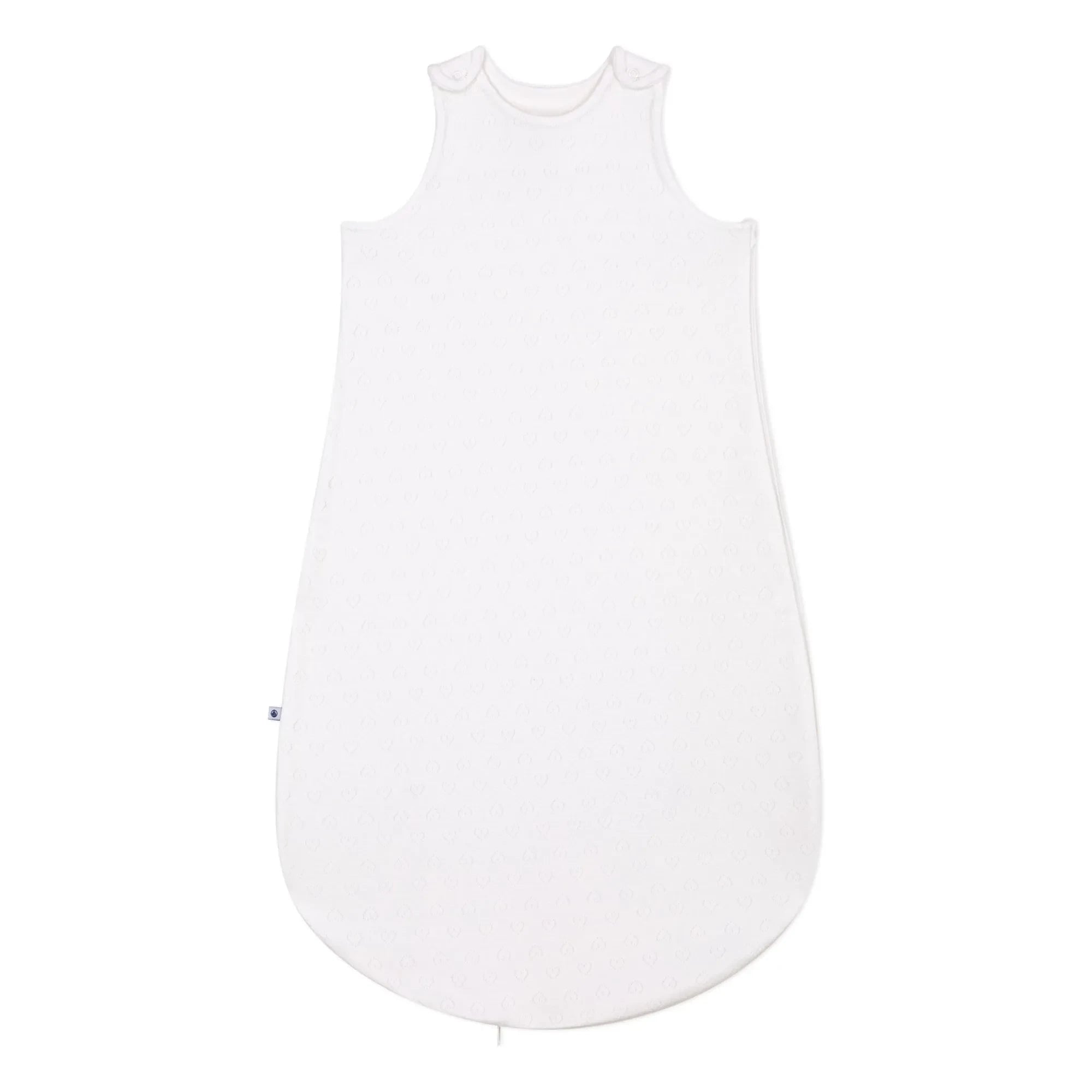 Petit Bateau - Saco de Dormir de Algodón Orgánico Calado con Corazones | Blanco