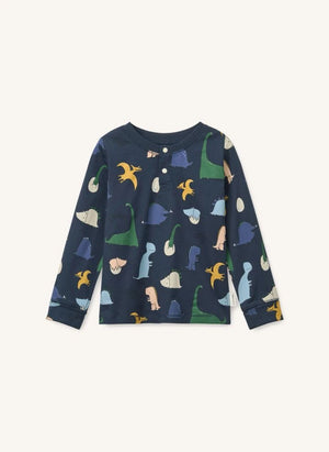 Liewood - Wilhelm Dinosaurios Pijama de Algodón Orgánico | Azul Oscuro