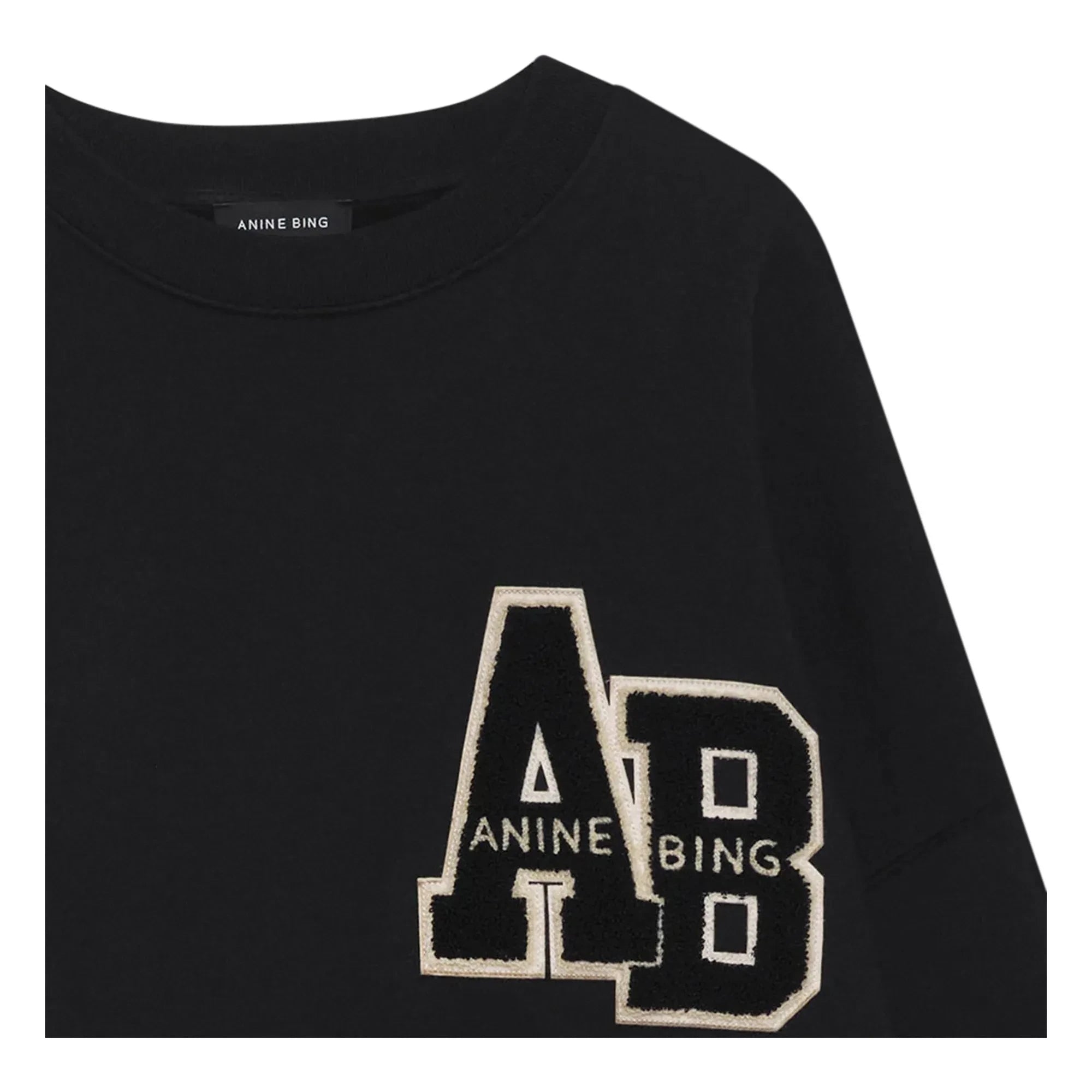 Anine Bing - Sudadera Miles Letterman de algodón orgánico | Negro